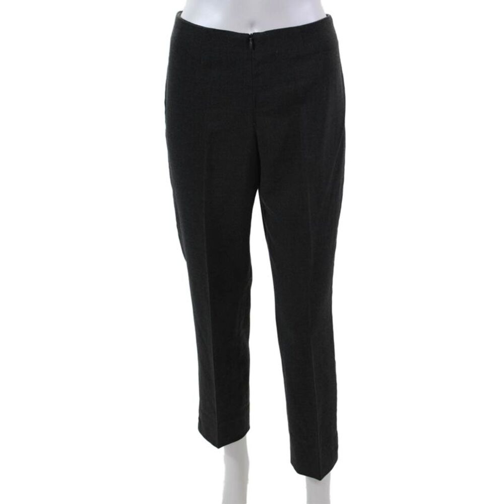 Shannon Mclean Womens Front Zip Mid Rise Pleated Dress Pants Gray Wool Small
